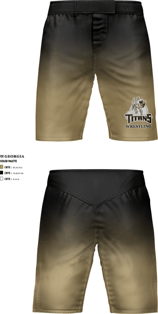 Fight Shorts, Treasure Coast Titans, Wrestling, Teamtime, Team time, sublimation, custom sports apparel, team uniforms, spirit wear, spiritwear, sports uniforms, custom shirts, team store, custom team store, fundraiser sports, apparel fundraiser