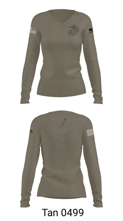MCAS Yuma Brig 30279890 Women's Long Sleeve V-neck Shirt - 40