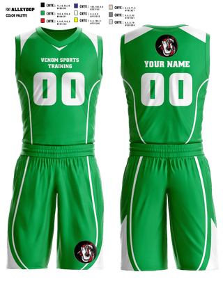 Basketball Uniform, Venom Sports Training, Men's Basketball, Teamtime, Team time, sublimation, custom sports apparel, team uniforms, spirit wear, spiritwear, sports uniforms, custom shirts, team store, custom team store, fundraiser sports, apparel fundraiser