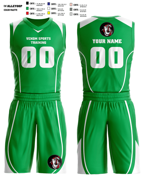 Basketball Uniform, Venom Sports Training, Men's Basketball, Teamtime, Team time, sublimation, custom sports apparel, team uniforms, spirit wear, spiritwear, sports uniforms, custom shirts, team store, custom team store, fundraiser sports, apparel fundraiser