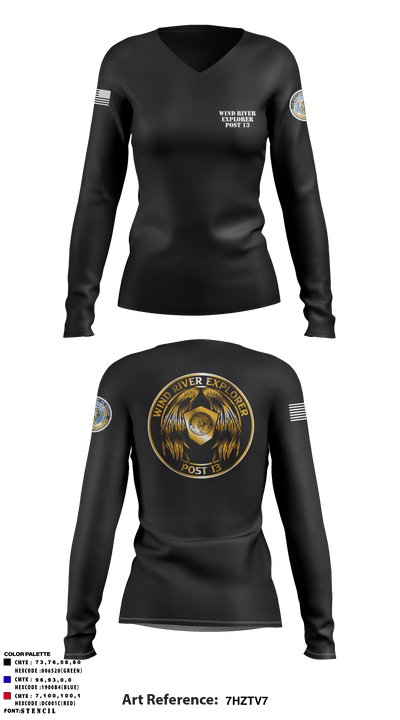 Wind River Explorer Post 13 83614343 Women's Long Sleeve V-neck Shirt - 4