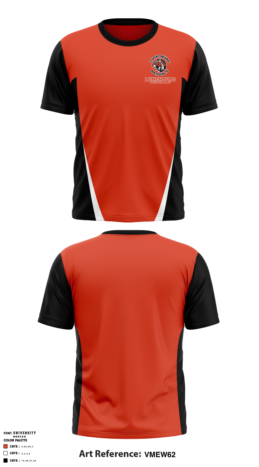 Lunenburg Bengals 90321108 Short Sleeve Performance Shirt - 1 – Teamtime