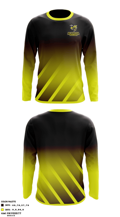 Alameda High School Soccer 52752850 Long Sleeve Performance Shirt - 1
