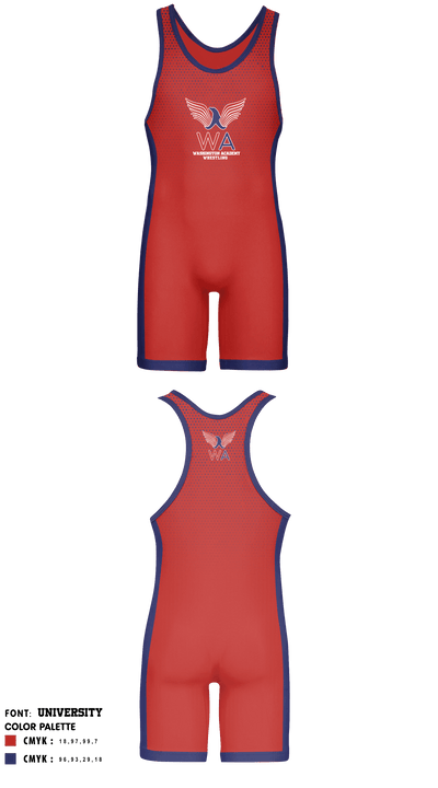 Washington Academy Wrestling 3063553 Wrestling Singlet - 1
