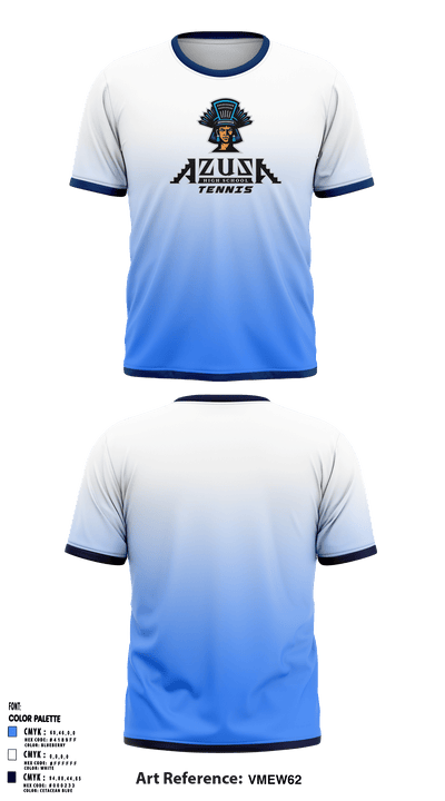 Azusa High School Tennis 24011591 Short Sleeve Performance Shirt - 1