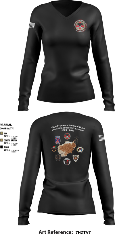402nd Forward Surgical Team 1621441 Women's Long Sleeve V-neck Shirt - 6