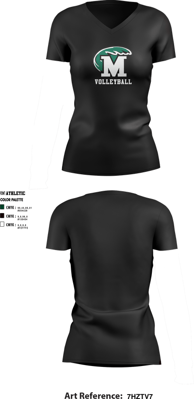 Meade County Ladywaves 84562501 Women's Short Sleeve V-neck Shirt - 9