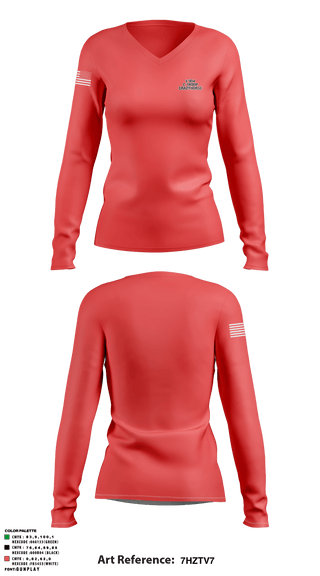 Women's Long Sleeve Vneck Shirt, , National Guard, Teamtime, Team time, sublimation, custom sports apparel, team uniforms, spirit wear, spiritwear, sports uniforms, custom shirts, team store, custom team store, fundraiser sports, apparel fundraiser