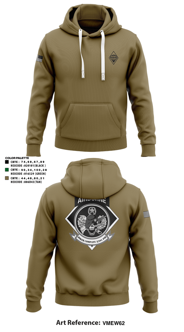 Hoodie, Joker Company 2/501 PIR 76292379, Army, Teamtime, Team time, sublimation, custom sports apparel, team uniforms, spirit wear, spiritwear, sports uniforms, custom shirts, team store, custom team store, fundraiser sports, apparel fundraiser