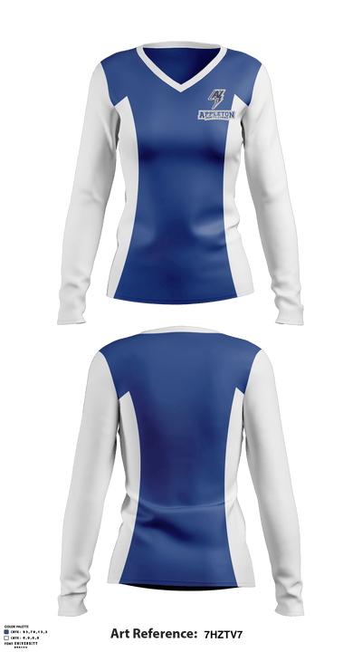 Appleton North High School Cheer 53484450 Women's Long Sleeve V-neck Shirt - 1