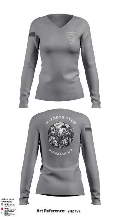 2-130th TTCS 72219960 Women's Long Sleeve V-neck Shirt - 5