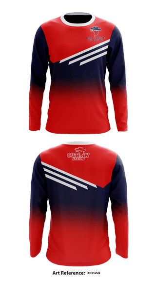 Long Sleeve Performance Shirt, Saugerties Outlaws Youth Football, Football, Teamtime, Team time, sublimation, custom sports apparel, team uniforms, spirit wear, spiritwear, sports uniforms, custom shirts, team store, custom team store, fundraiser sports, apparel fundraiser