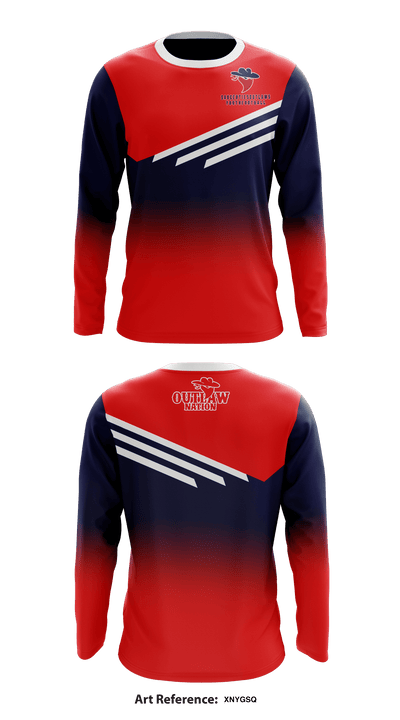 Saugerties Outlaws Youth Football 64678196 Long Sleeve Performance Shirt - 1