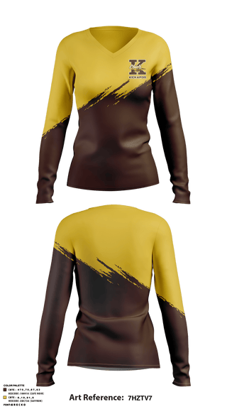 Women's Long Sleeve Vneck Shirt, Kickapoo High School E-Sports, E-Sports, Teamtime, Team time, sublimation, custom sports apparel, team uniforms, spirit wear, spiritwear, sports uniforms, custom shirts, team store, custom team store, fundraiser sports, apparel fundraiser
