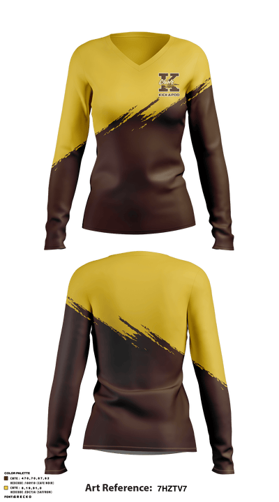 Kickapoo High School E-Sports 69318516 Women's Long Sleeve V-neck Shirt - 1
