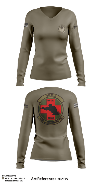 944 ASTS TCCC 40011689 Women's Long Sleeve V-neck Shirt - 1