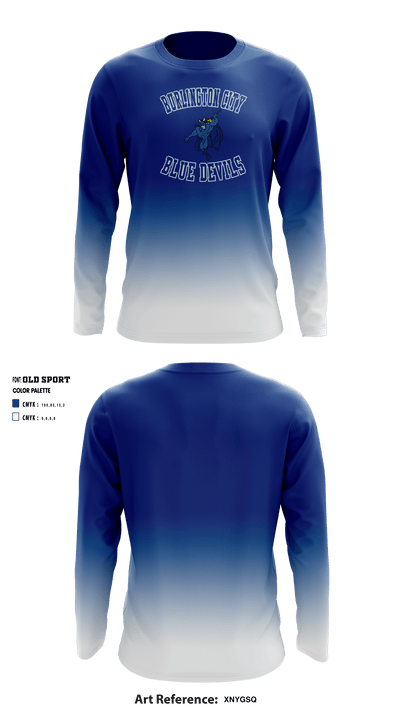 Burlington City High School Basketball 28399354 Long Sleeve Shooting Shirt - 1