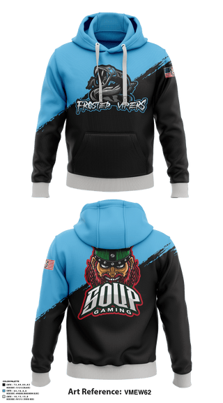 Hoodie, Frosted Vipers, E-Sports, Teamtime, Team time, sublimation, custom sports apparel, team uniforms, spirit wear, spiritwear, sports uniforms, custom shirts, team store, custom team store, fundraiser sports, apparel fundraiser