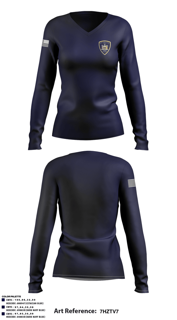 Women's Long Sleeve Vneck Shirt, , Police, Teamtime, Team time, sublimation, custom sports apparel, team uniforms, spirit wear, spiritwear, sports uniforms, custom shirts, team store, custom team store, fundraiser sports, apparel fundraiser