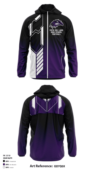 Windbreaker, Vista Del Lago High School Football, Football, Teamtime, Team time, sublimation, custom sports apparel, team uniforms, spirit wear, spiritwear, sports uniforms, custom shirts, team store, custom team store, fundraiser sports, apparel fundraiser