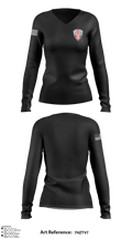 104th MP BN HHD 71367291 Women's Long Sleeve V-neck Shirt - 1