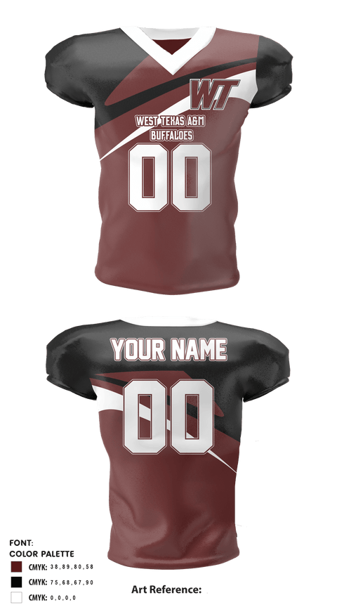 Football Jersey, West Texas A&M Buffaloes, Football, Teamtime, Team time, sublimation, custom sports apparel, team uniforms, spirit wear, spiritwear, sports uniforms, custom shirts, team store, custom team store, fundraiser sports, apparel fundraiser