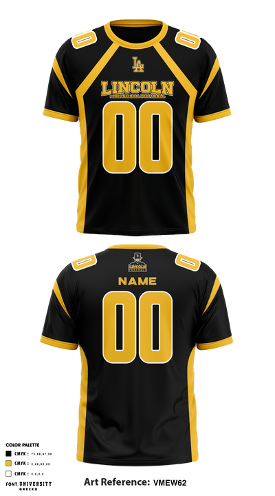 Lincoln High School Football 42014595 Short Sleeve Performance Shirt - 2
