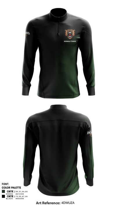 Norwalk High School Tennis 75646100 Quarter Zip Jacket - 1