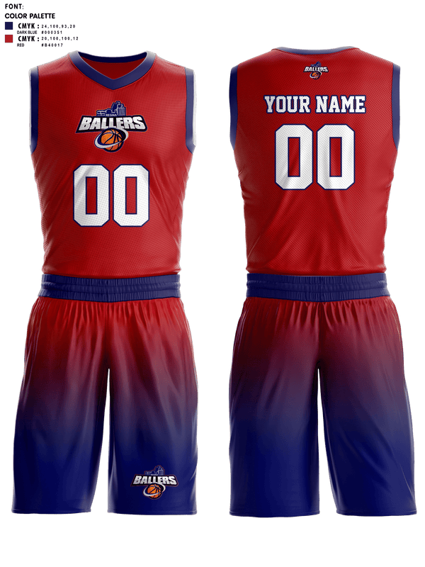 Basketball Uniform, Ballers Basketball, Men's Basketball, Teamtime, Team time, sublimation, custom sports apparel, team uniforms, spirit wear, spiritwear, sports uniforms, custom shirts, team store, custom team store, fundraiser sports, apparel fundraiser