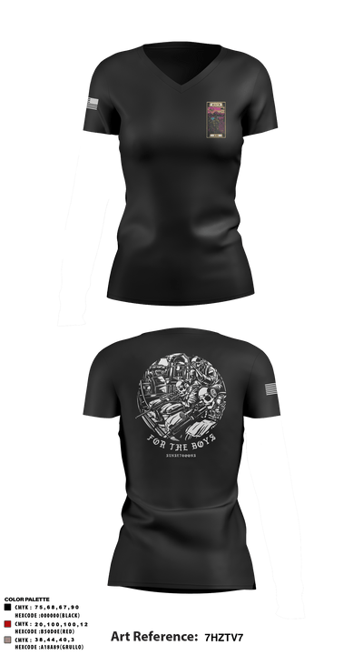 3rd Battalion 7th Special Forces 91143521 Women's Short Sleeve V-neck Shirt - 1