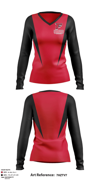 Women's Long Sleeve Vneck Shirt, Fairfield University Volleyball, Men's Volleyball, Teamtime, Team time, sublimation, custom sports apparel, team uniforms, spirit wear, spiritwear, sports uniforms, custom shirts, team store, custom team store, fundraiser sports, apparel fundraiser