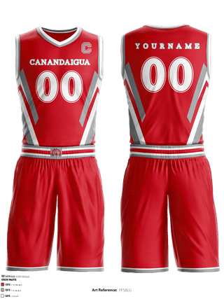 Basketball Uniform, Canandaigua Academy Basketball, Men's Basketball, Teamtime, Team time, sublimation, custom sports apparel, team uniforms, spirit wear, spiritwear, sports uniforms, custom shirts, team store, custom team store, fundraiser sports, apparel fundraiser