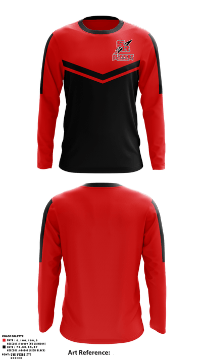 Slippery Rock Area High School Track 33849754 Long Sleeve Performance Shirt - 1