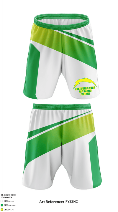 Huntington beach Pop Warner 10914675 Athletic Shorts With Pockets - 1