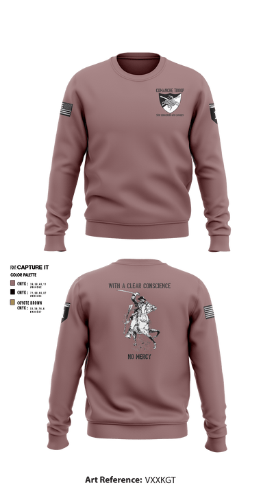 Troop C 5-4 Cavalry 34998263 Crew Neck Sweatshirt - 1