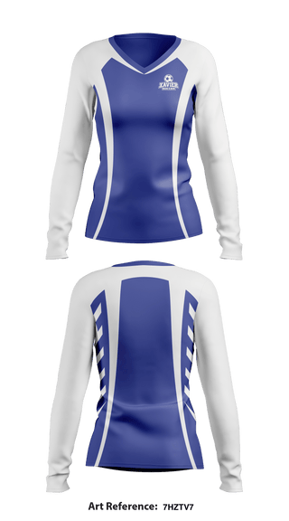 Women's Long Sleeve Vneck Shirt, Xavier High School Soccer, Men's Soccer, Teamtime, Team time, sublimation, custom sports apparel, team uniforms, spirit wear, spiritwear, sports uniforms, custom shirts, team store, custom team store, fundraiser sports, apparel fundraiser