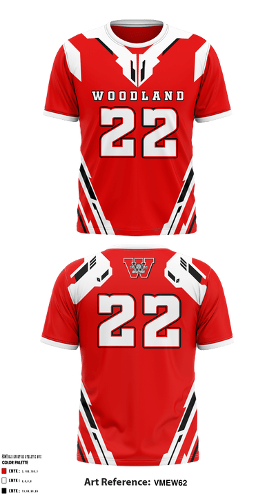 Woodland High School Football 24083444 Short Sleeve Performance Shirt - 2