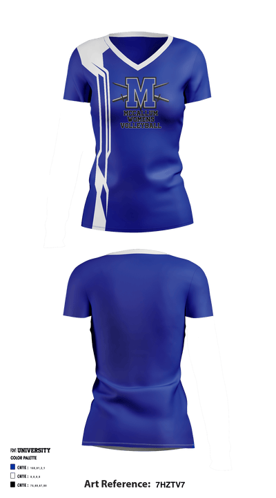 McCallum High School women's volleyball 71374557 Women's Short Sleeve V-neck Shirt - 1