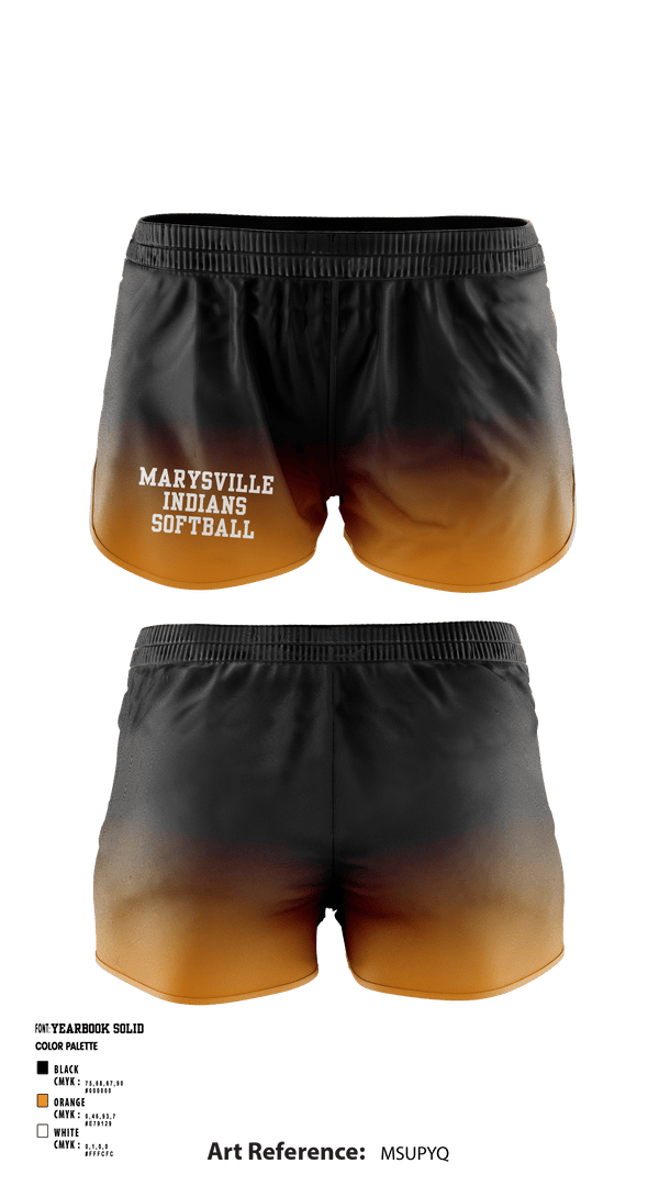 Women's Shorts, Marysville indians, Softball, Teamtime, Team time, sublimation, custom sports apparel, team uniforms, spirit wear, spiritwear, sports uniforms, custom shirts, team store, custom team store, fundraiser sports, apparel fundraiser