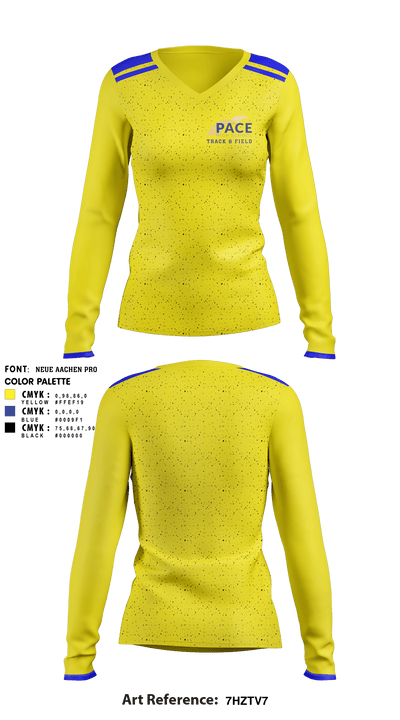 Pace Track & Field 69046304 Women's Long Sleeve V-neck Shirt - 1