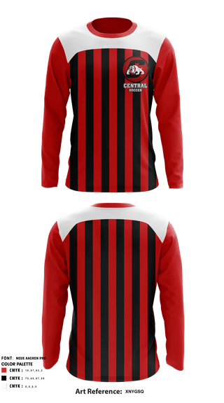 Long Sleeve Performance Shirt, Central High School Soccer, Men's Soccer, Teamtime, Team time, sublimation, custom sports apparel, team uniforms, spirit wear, spiritwear, sports uniforms, custom shirts, team store, custom team store, fundraiser sports, apparel fundraiser