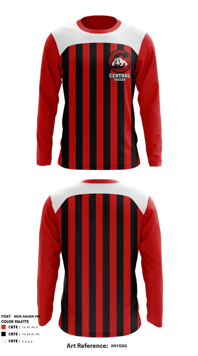 Central High School Soccer 36415758 Long Sleeve Performance Shirt - 1