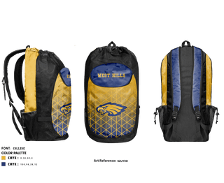 Gear Bag, West Hills College-Lemoore Basketball, Men's Basketball, Teamtime, Team time, sublimation, custom sports apparel, team uniforms, spirit wear, spiritwear, sports uniforms, custom shirts, team store, custom team store, fundraiser sports, apparel fundraiser