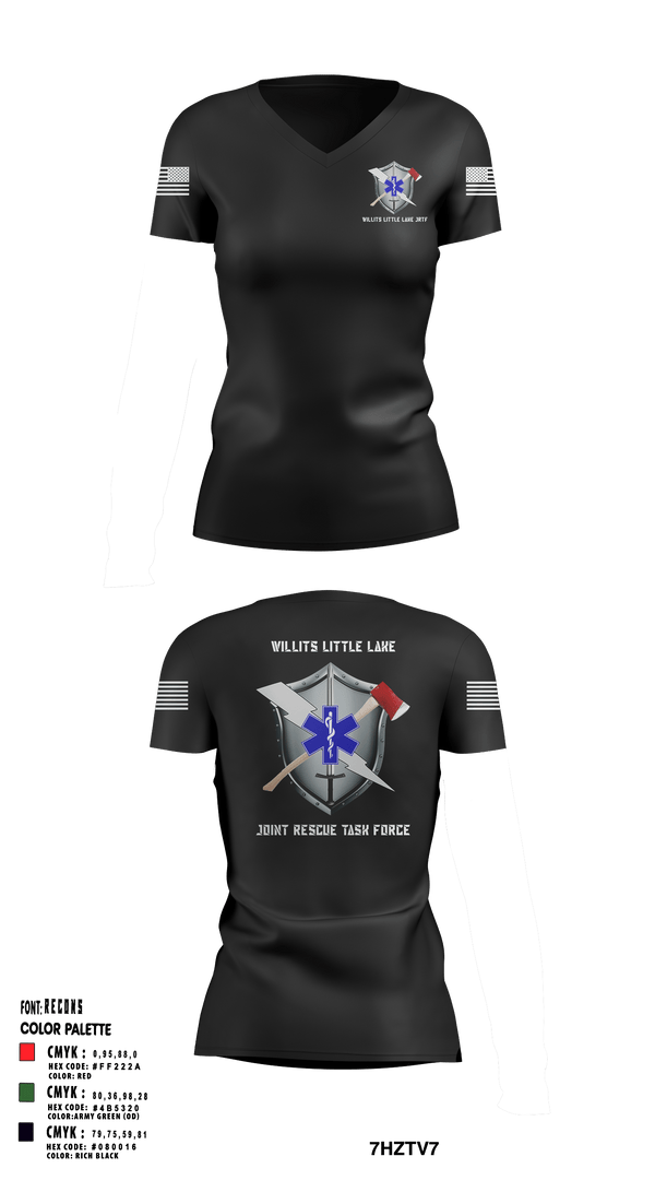 Women's Short Sleeve Vneck Shirt, Willits Little Lake JRTF, Police, Teamtime, Team time, sublimation, custom sports apparel, team uniforms, spirit wear, spiritwear, sports uniforms, custom shirts, team store, custom team store, fundraiser sports, apparel fundraiser