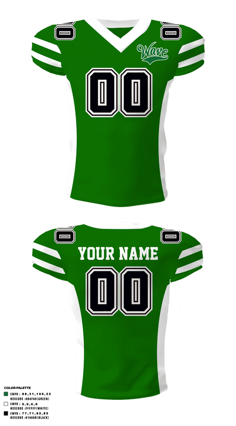 Football Jersey, Long Branch Green Wave, Football, Teamtime, Team time, sublimation, custom sports apparel, team uniforms, spirit wear, spiritwear, sports uniforms, custom shirts, team store, custom team store, fundraiser sports, apparel fundraiser