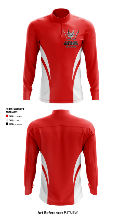 Woodland High School Swimming 97298494 Quarter Zip Jacket - 2