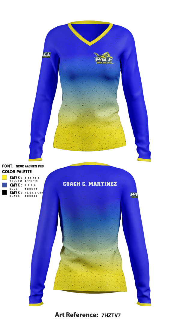 Women's Long Sleeve Vneck Shirt, Pace Girls Track & Field, Track & Field, Teamtime, Team time, sublimation, custom sports apparel, team uniforms, spirit wear, spiritwear, sports uniforms, custom shirts, team store, custom team store, fundraiser sports, apparel fundraiser