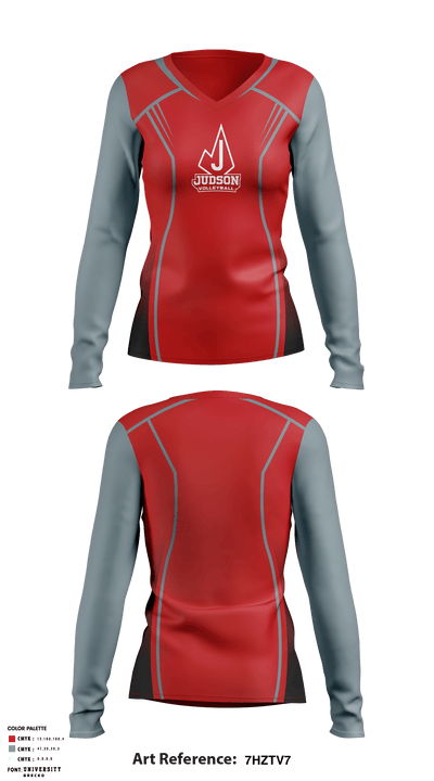 Judson High School Volleyball 81080129 Women's Long Sleeve V-neck Shirt - 1