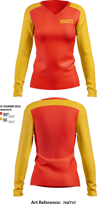 Women's Long Sleeve Vneck Shirt, MMHS, Women's Volleyball, Teamtime, Team time, sublimation, custom sports apparel, team uniforms, spirit wear, spiritwear, sports uniforms, custom shirts, team store, custom team store, fundraiser sports, apparel fundraiser