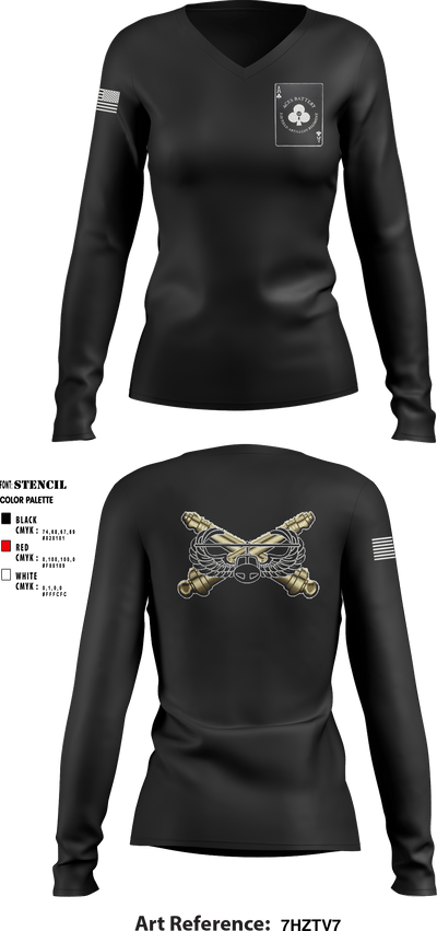 Aces Battery 2-32 FAR 74459928 Women's Long Sleeve V-neck Shirt - 2